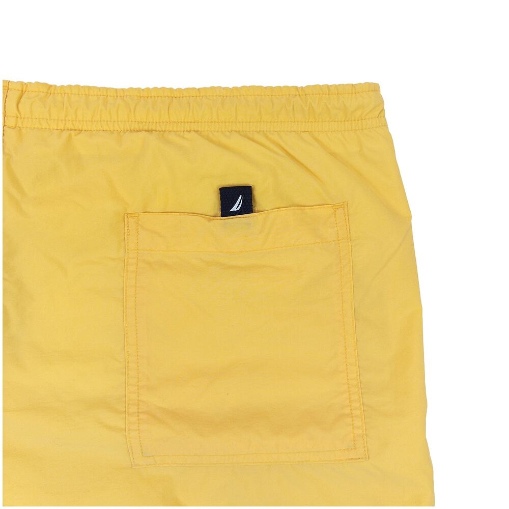 Nautica Swim Trunks Mens M Yellow Navy Colorblock VTG Y2K Board Shorts Lined - Picture 7 of 12